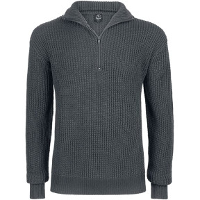 Pullover mit Reißverschluss anthrazit - Brandit