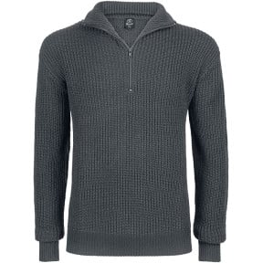 Pullover mit Reißverschluss anthrazit - Brandit