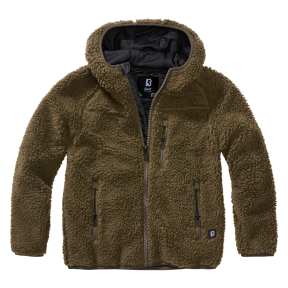 Kinder fleece jas met capuchon olive - Brandit