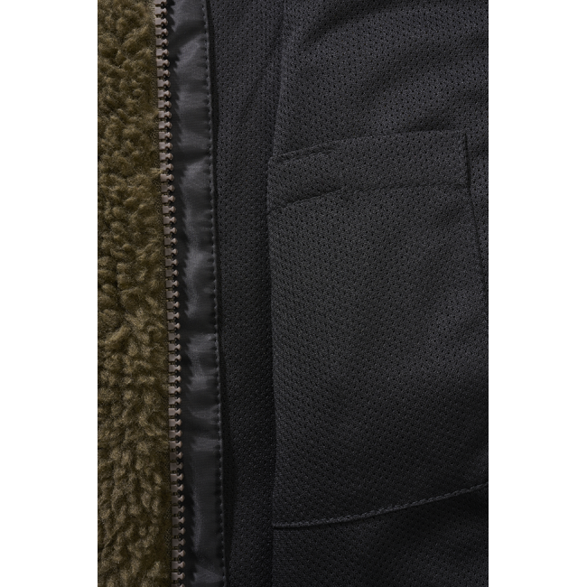 Kinder Fleecejacke mit Kapuze olivgrün - Brandit