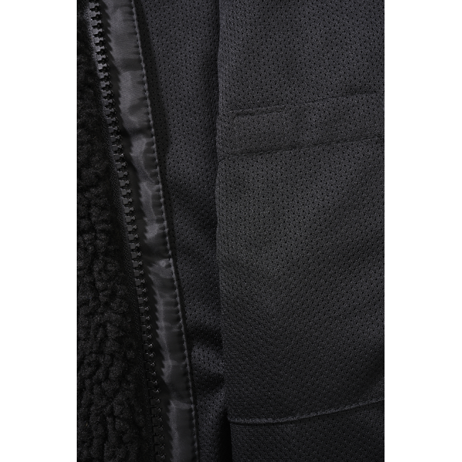 Kinder Fleecejacke mit Kapuze schwarz - Brandit