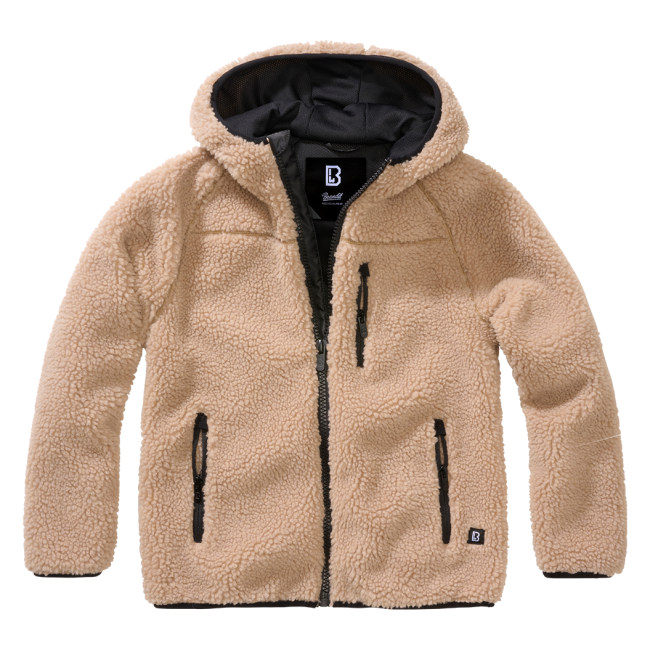 Veste polaire enfant à capuche camel - Brandit