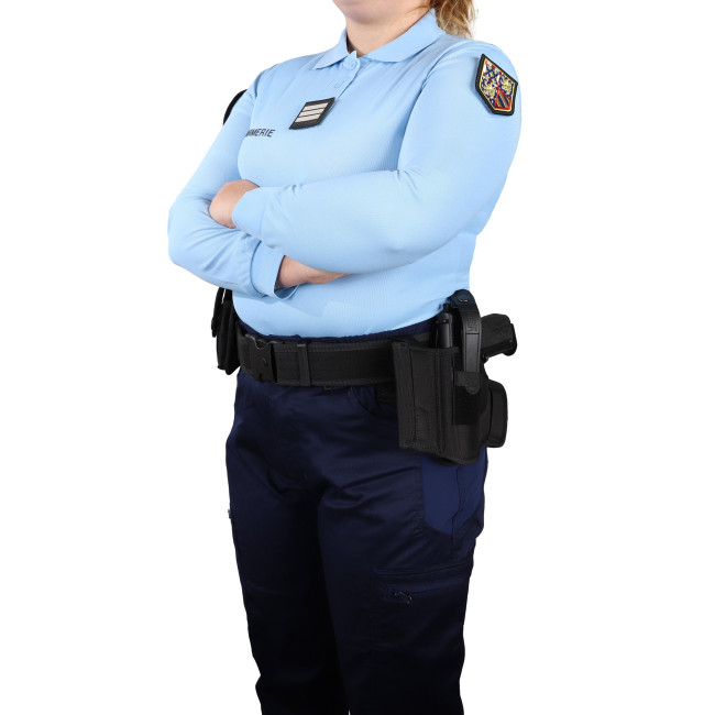 Polo bleu manches longues Gendarmerie Femme - Patrol