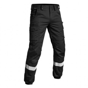 Pantalón con banda HV y bajo elástico V2 Sécu-One - Negro - A10 Equipment