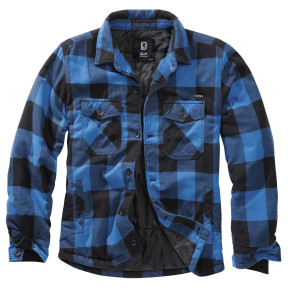 Veste en flanelle matelassée noir/bleu - Brandit
