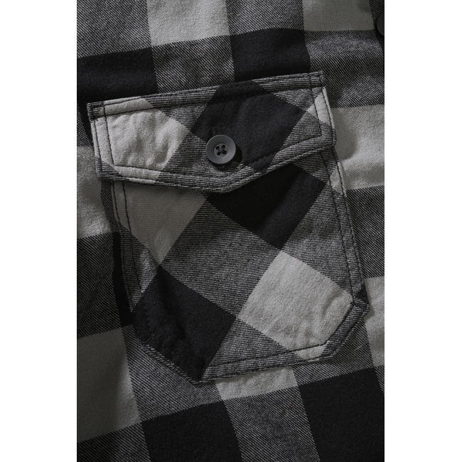 Gesteppte Flanelljacke schwarz/grau - Brandit