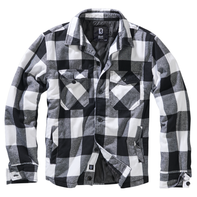 Veste en flanelle matelassée blanc/noir - Brandit