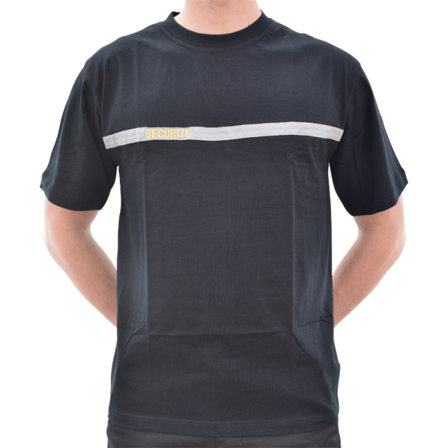 T-shirt Bezpieczeństwo szary pasek złoty haft - DMB