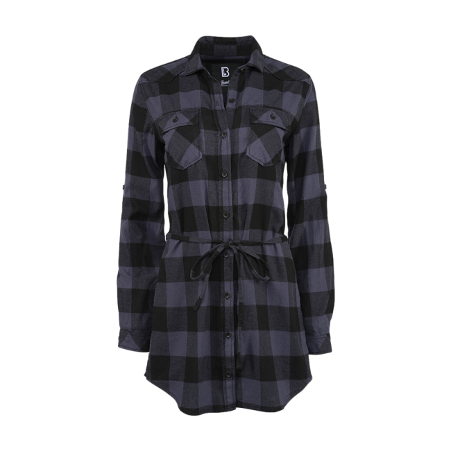 Dames lange blouse zwart/grijs - Brandit
