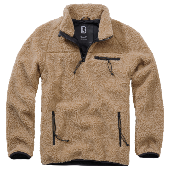 Fleece-Sweatshirt mit Reißverschluss camel - Brandit