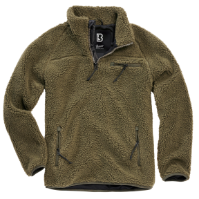 Fleece trui met rits olijf - Brandit