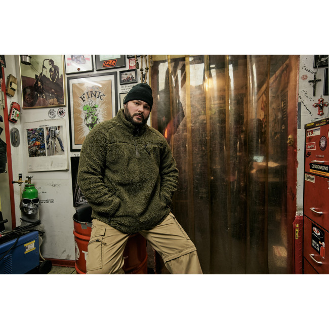 Fleece trui met rits olijf - Brandit