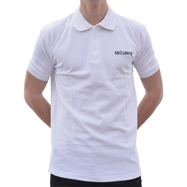 Polo bawełniane Bezpieczeństwo białe - CityGuard