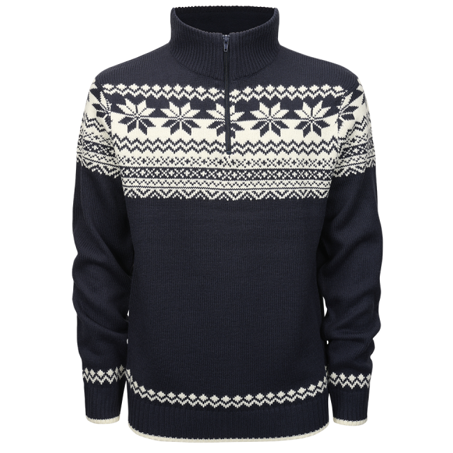 Sweter norweski na zamek granatowy - Brandit
