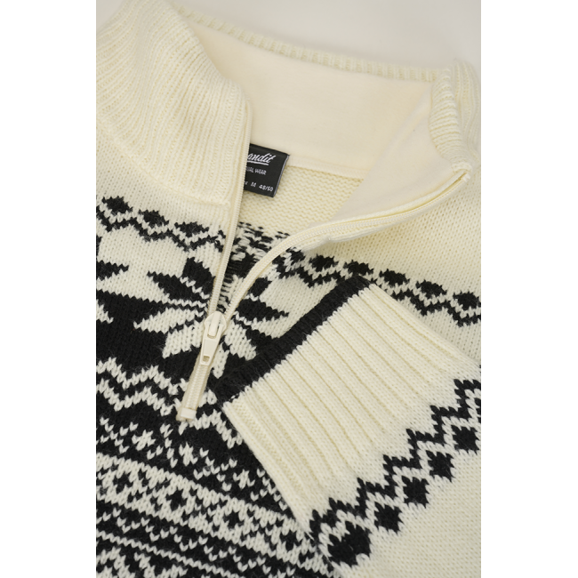 Pull zip norvégien blanc - Brandit