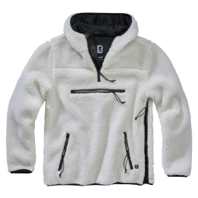 Fleece-Kapuzenpullover mit Reißverschluss weiß - Brandit