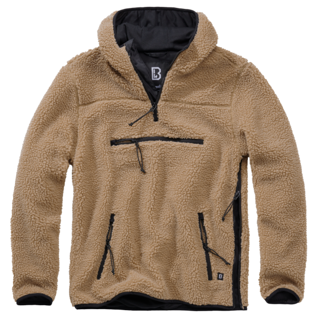 Fleece hoodie met rits kamel - Brandit
