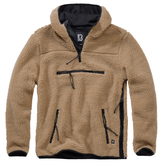 Bluza z kapturem polar z zamkiem camel - Brandit