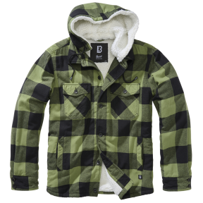 Veste à capuche carreaux noir/olive - Brandit