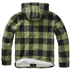 Veste à capuche carreaux noir/olive - Brandit