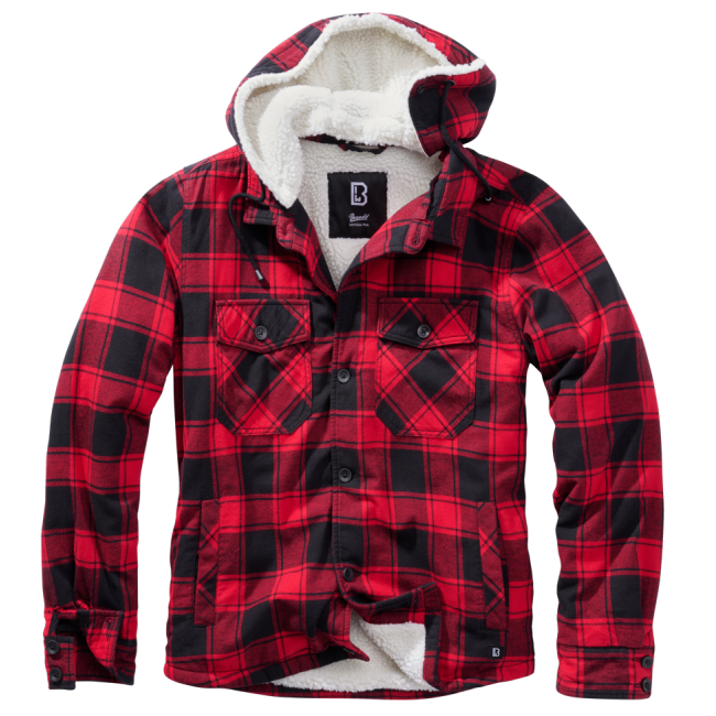 Veste à capuche carreaux rouge/noir - Brandit