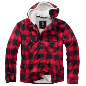 Geruit vest met capuchon rood/zwart - Brandit