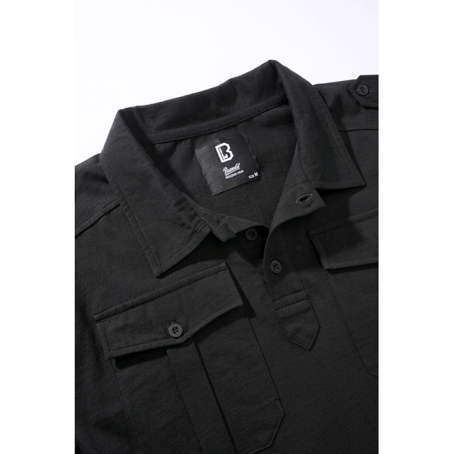 Willis jersey polo met lange mouwen zwart - Brandit