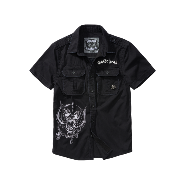 Chemise vintage motorhead noir manches 1/2 - Brandit
