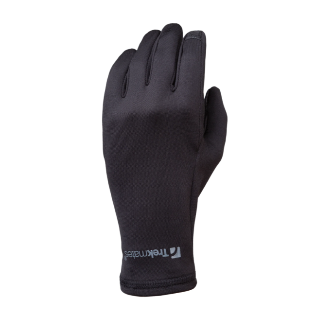 Dunne stretch microfleece handschoenen TRYFAN zwart - Trekmates