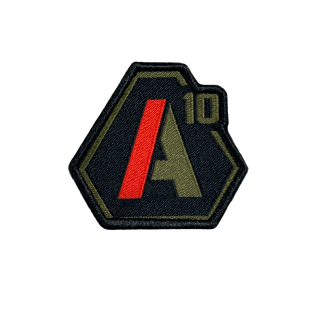 Patch A10 bestickt olivgrün/rot auf schwarzem Stoff - A10 Equipement
