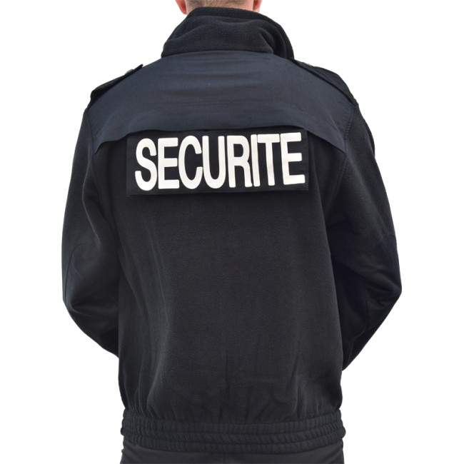 Schwarze Fleecejacke SICHERHEIT