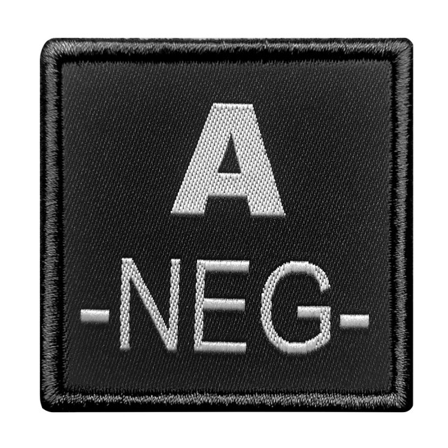 Insigne A- de groupe sanguin Noir - A10 Equipment Insigne A- de groupe sanguin Noir - A10 Equipment