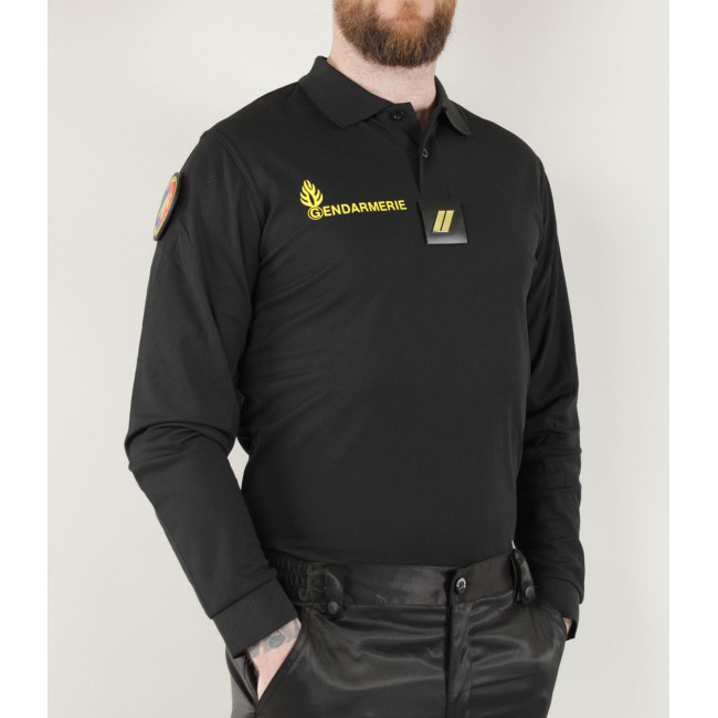 Polo Gendarmerie Mobile Cooldry + Velcro Zwart - Patrol