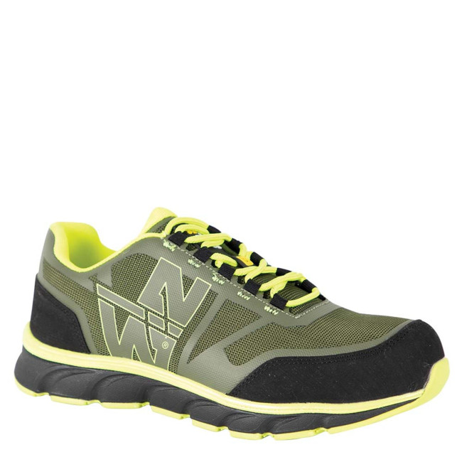 Buty robocze Justin S1P SRC khaki/żółty fluo - North Ways
