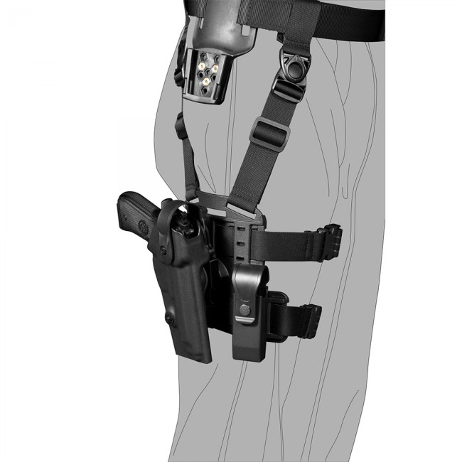 Snel en roterend verbindingssysteem 8K31 zwart - Vega holster