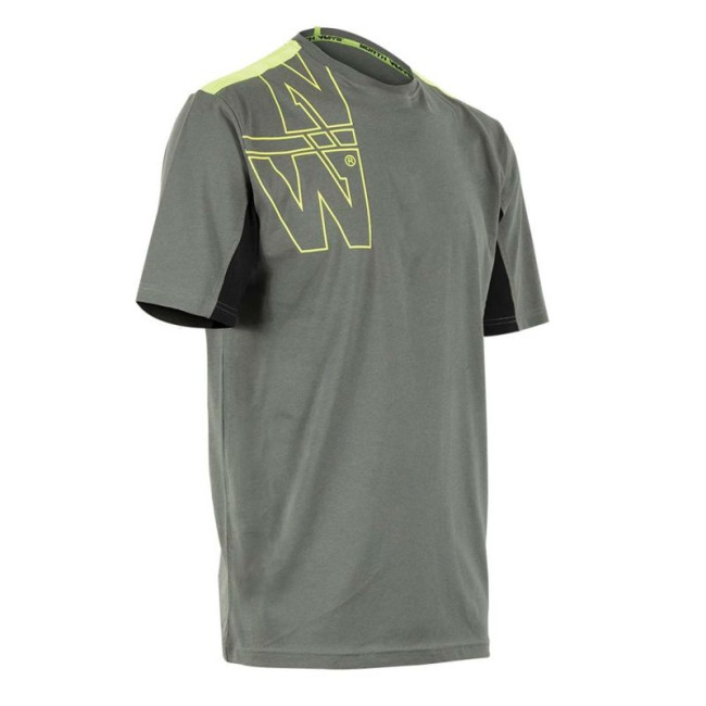 Arbeits-T-Shirt Peter Kurzarm anthrazit/neongelb - North Ways