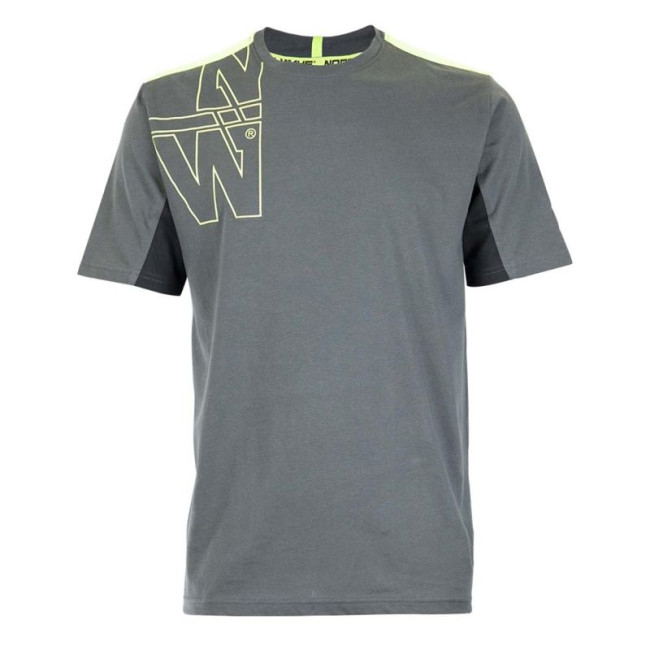 Arbeits-T-Shirt Peter Kurzarm anthrazit/neongelb - North Ways