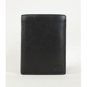 Cartera de cuero de 3 pliegues - Negra - GK