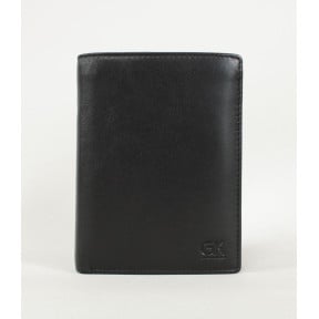 3-fold leather wallet - Black - GK