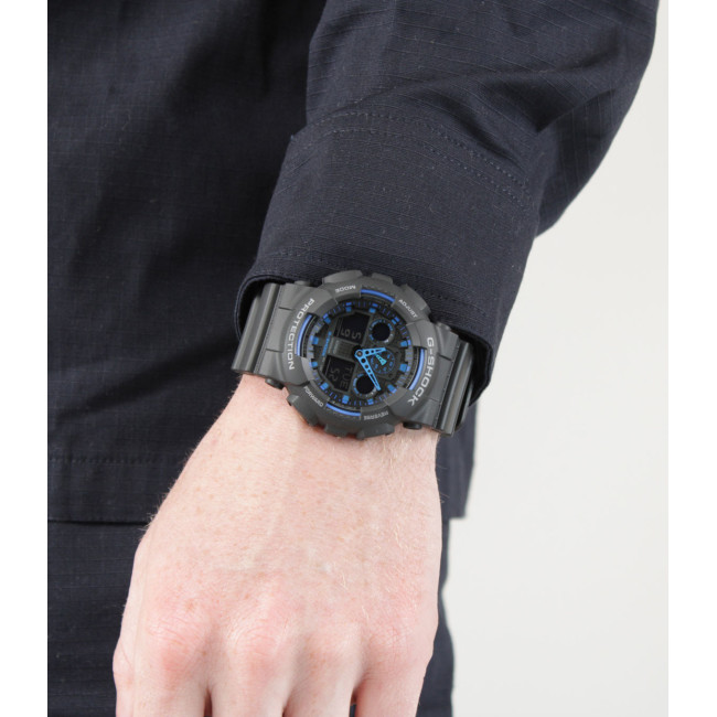 G-Shock Classic GA-100 Uhr schwarz/blau - Casio