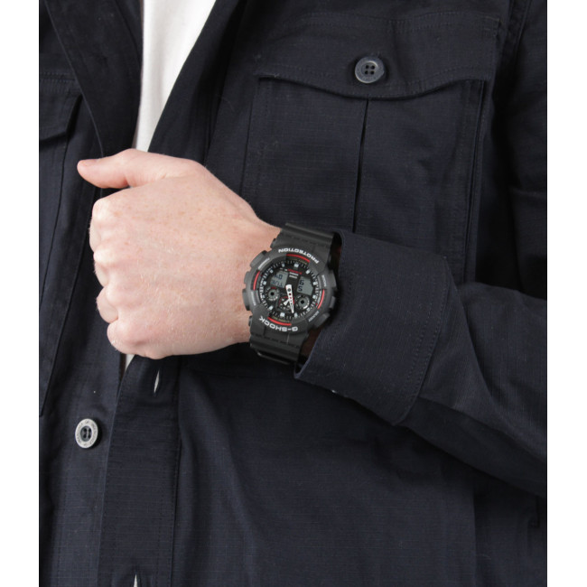 G-Shock Classic GA-100 horloge zwart/rood - Casio