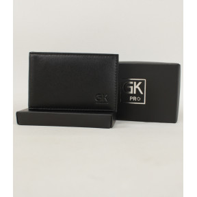 Porte-cartes horizontal mini 2 volets en cuir - Noir - GK