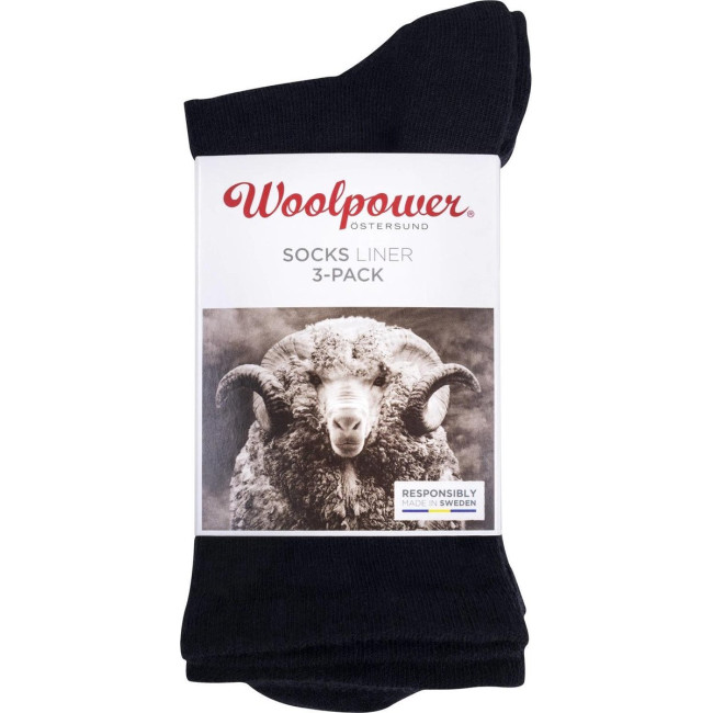 Lot de 3 paires de chaussettes Liner Classic Noir - Woolpower