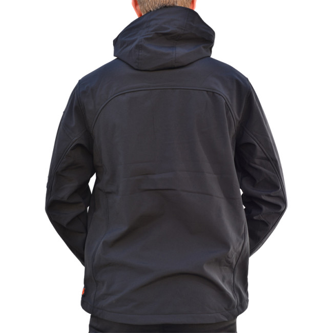 Schwarze Softshell-Jacke mit Kapuze - HEROCK