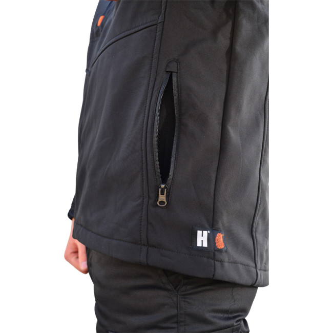 Schwarze Softshell-Jacke mit Kapuze - HEROCK