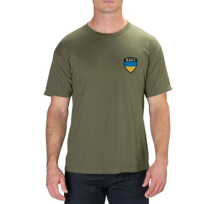 Kurzarm-T-Shirt Ukraine Shield militärgrün - 5.11 Tactical