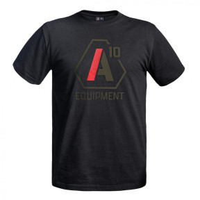 T-shirt Strong A10 noir logos vert olive / rouge - A10 Equipment