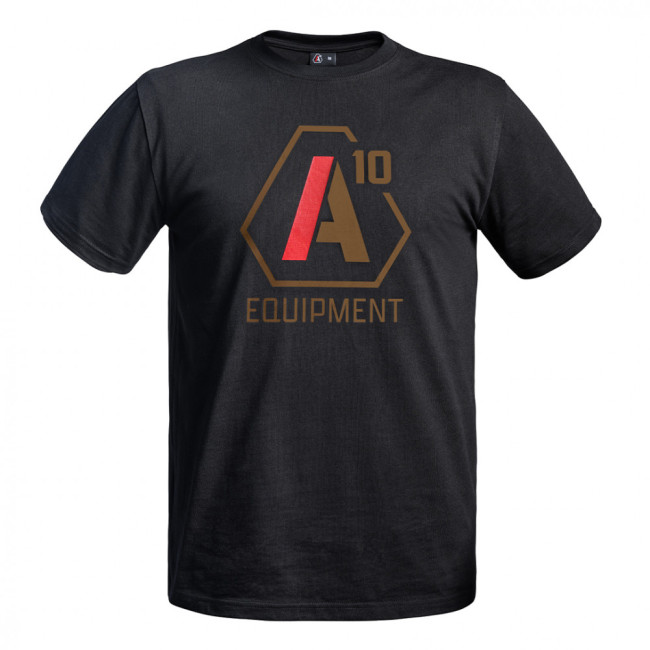 T-shirt Strong A10 noir logos tan / rouge - A10 Equipment