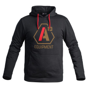 Hoodie A10 schwarz mit tan / roten Logos - A10 Equipment