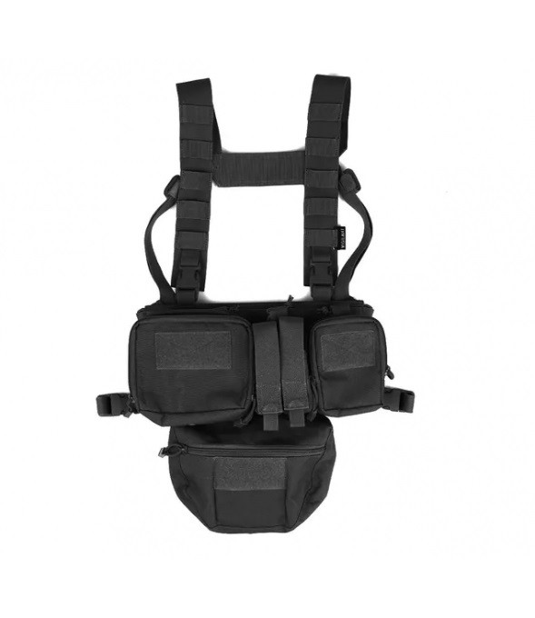 Kompaktes schwarzes Chest Rig Vigilant
